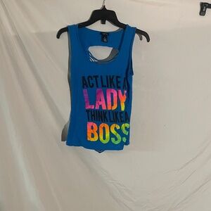 Shredded back tank top